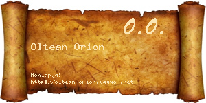 Oltean Orion névjegykártya